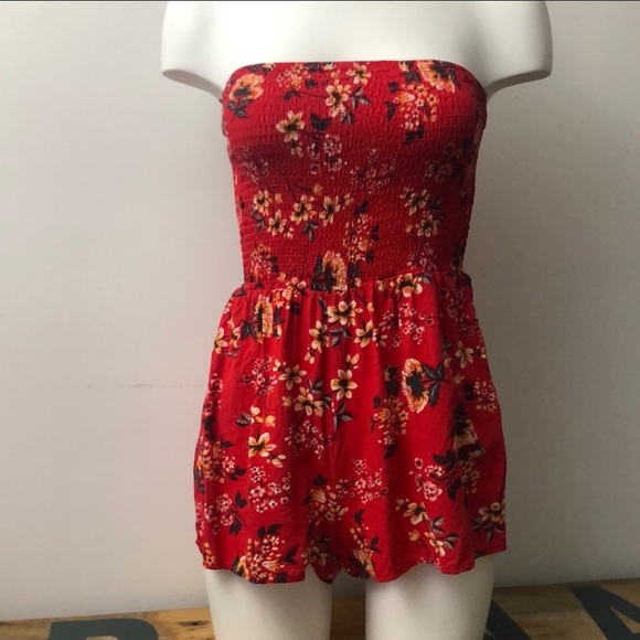 Garage Smocked Floral Tube Romper - Picture 4 of 5